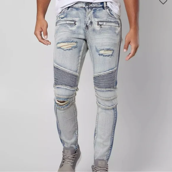 Crysp Denim Richardson Biker Skinny Jeans Men’s Size 30 - Picture 7 of 9